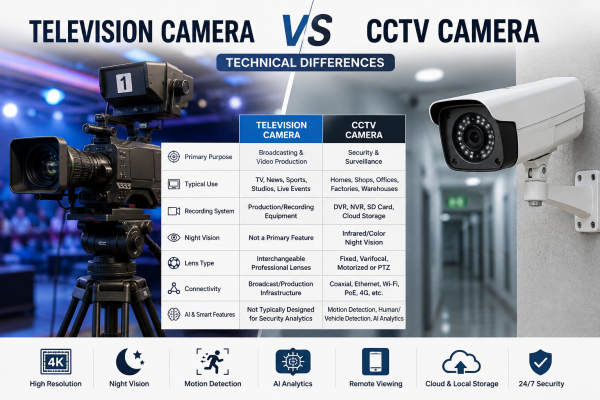 Television Camera vs CCTV Camera: What Is the Technical Difference