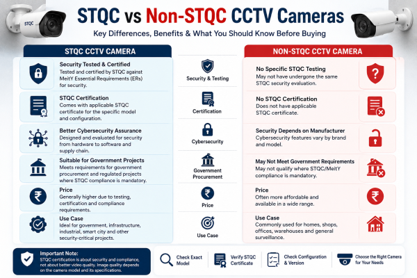 What Is the Difference Between STQC and Non-STQC CCTV Cameras