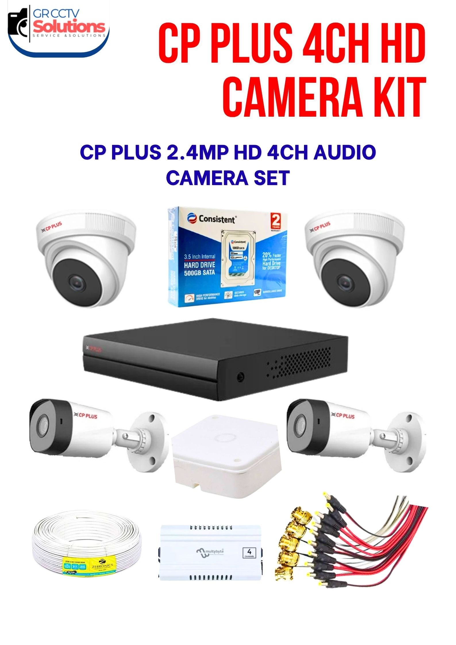 CP PLUS 2.4MP HD 2-INDOOR 2-OUTDOOR AUDIO CAMERA KIT  � CAMERA'S KITT Price Ghaziabad