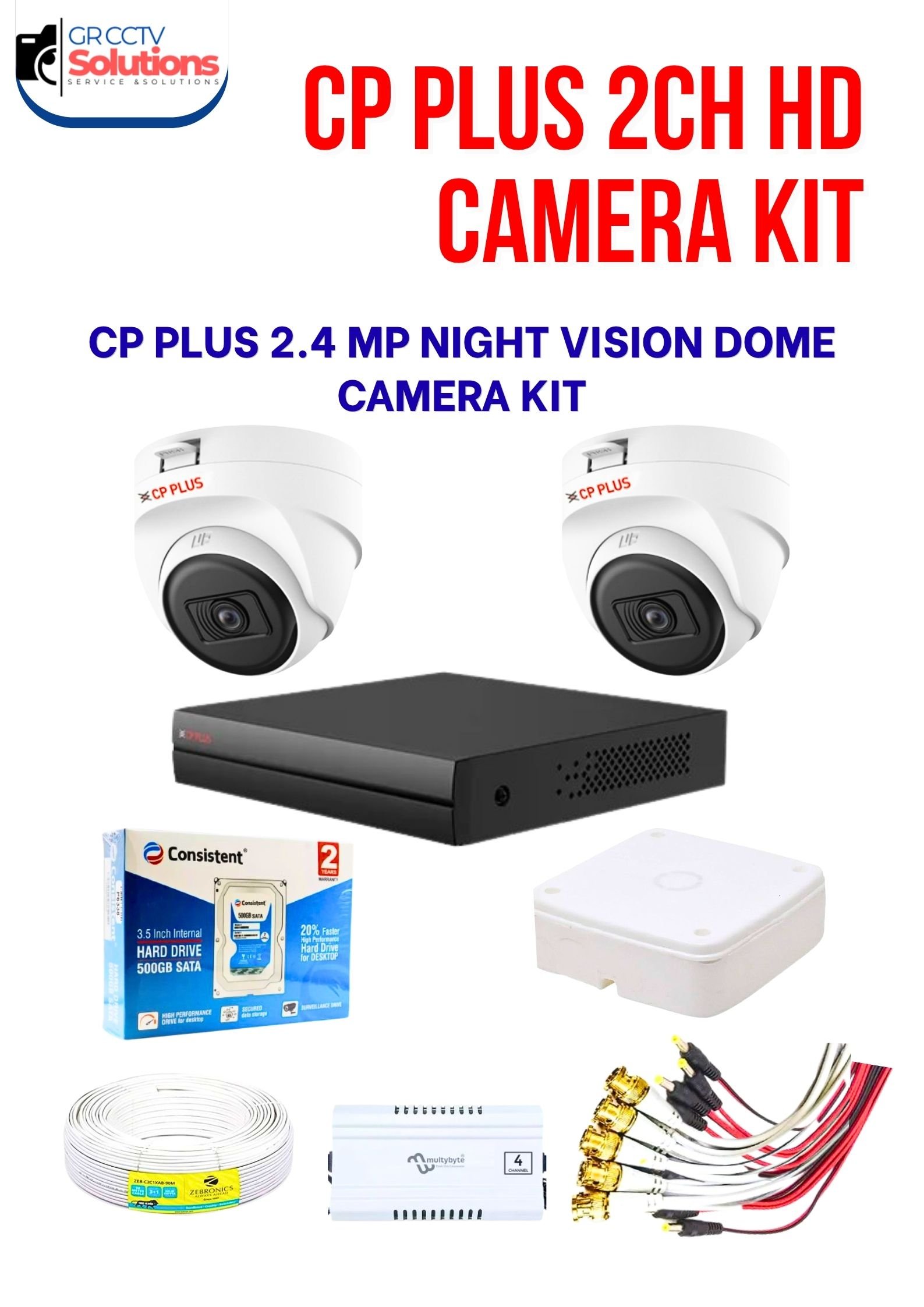 CP PLUS 2.4MP HD 2 INDOOR NIGHT VISION CAMERA KIT - CAMERA'S KITT Price Ghaziabad