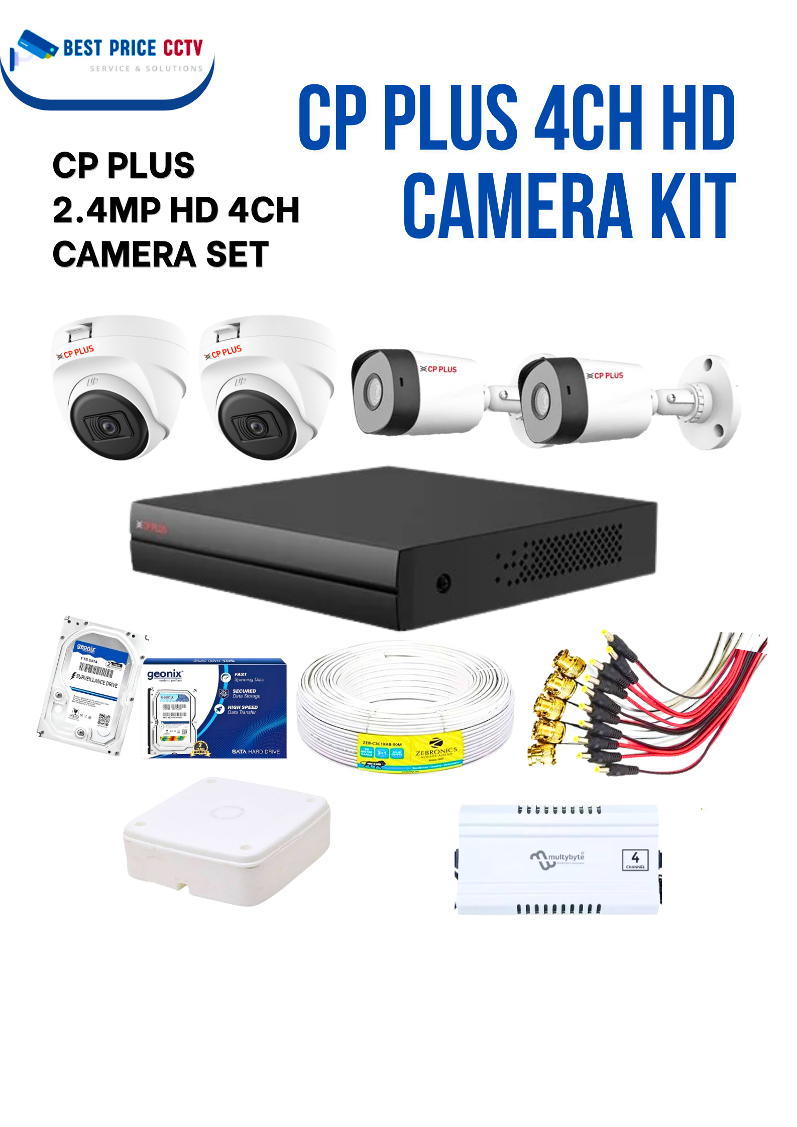 CP PLUS 2 INDOOR 2 OUTDOOR CAMERA KIT � CP PLUS HD 5MP Price Ghaziabad
