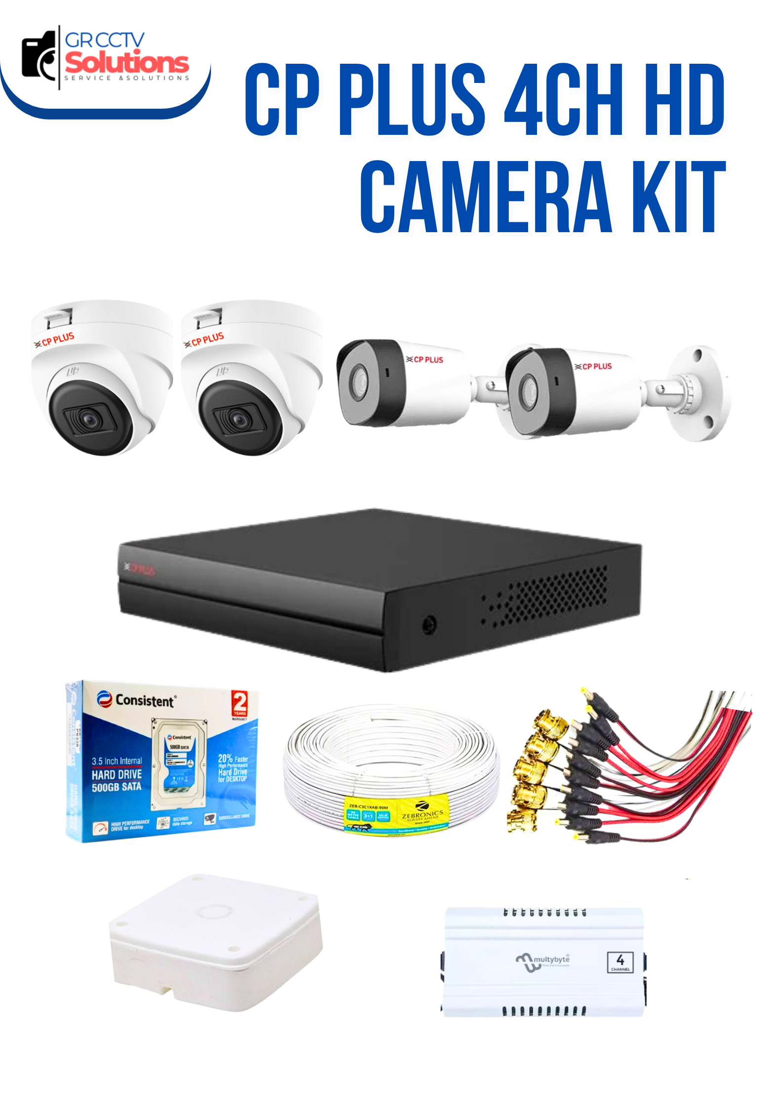 CP PLUS 2INDOOR 2OUTDOOR CAMERA KIT � CAMERA'S KITT Price Ghaziabad
