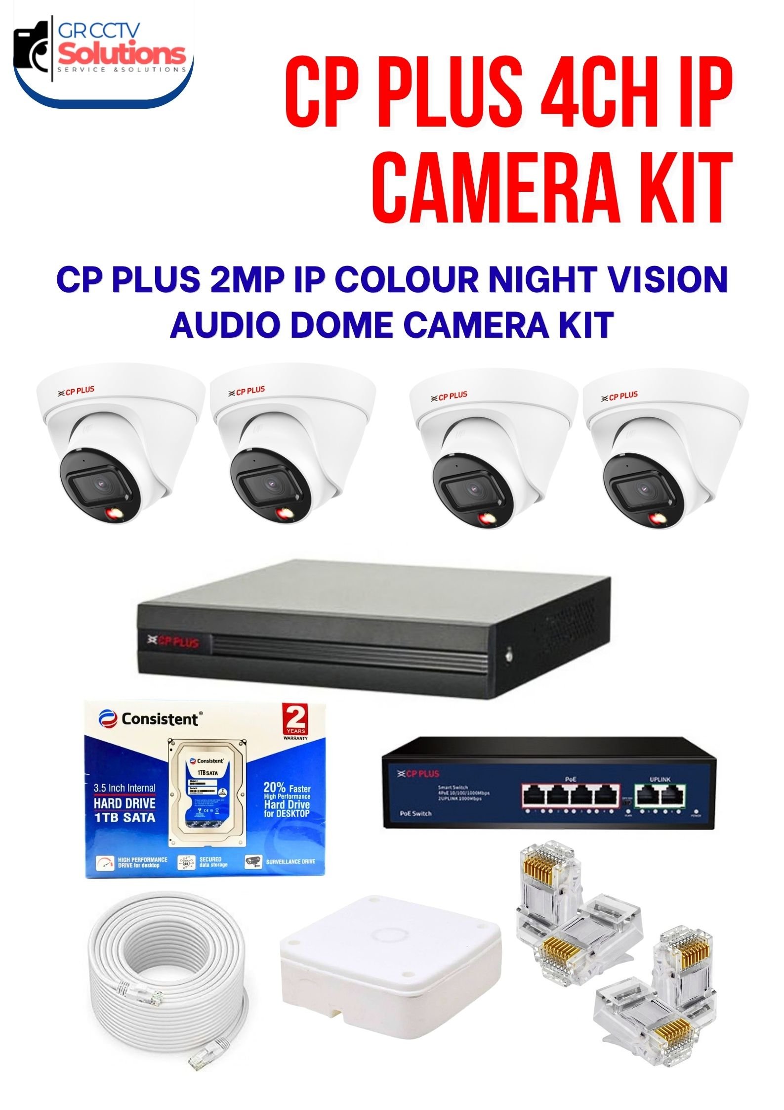 CP PLUS 2MP IP 4 INDOOR COLOUR NIGHT VISION AUDIO CAMERA KIT � CAMERA'S KITT Price Ghaziabad
