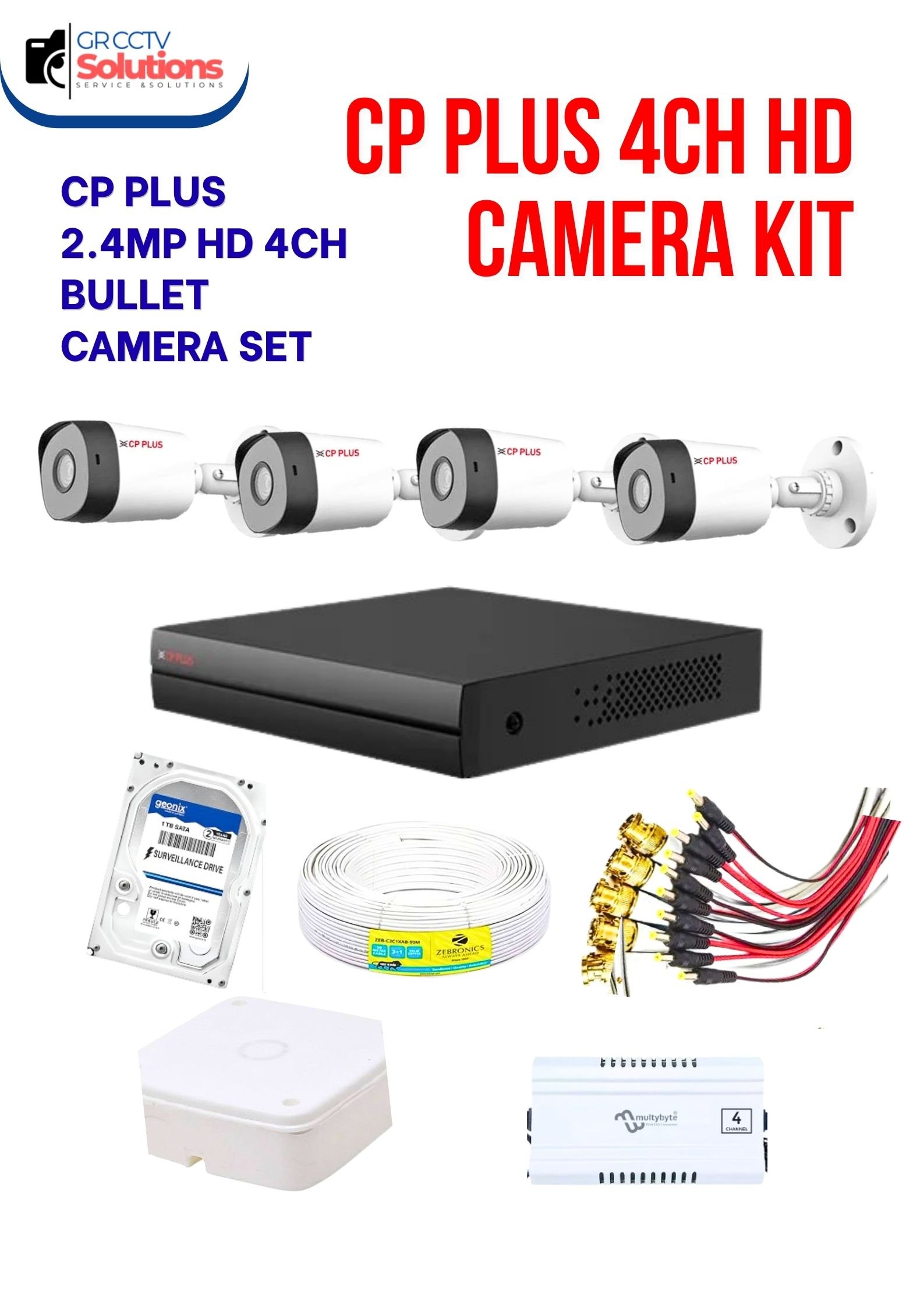 CP PLUS 4OUTDOOR CAMERA KIT � CAMERA'S KITT Price Ghaziabad