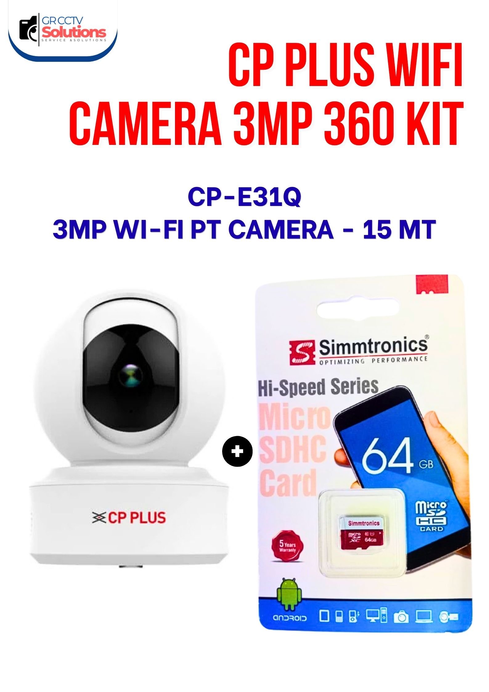 CP PLUS WIFI CAMERA 3MP 360 CAMERA + 64GB SD CARD KIT � WIFI CAMERA Price Ghaziabad