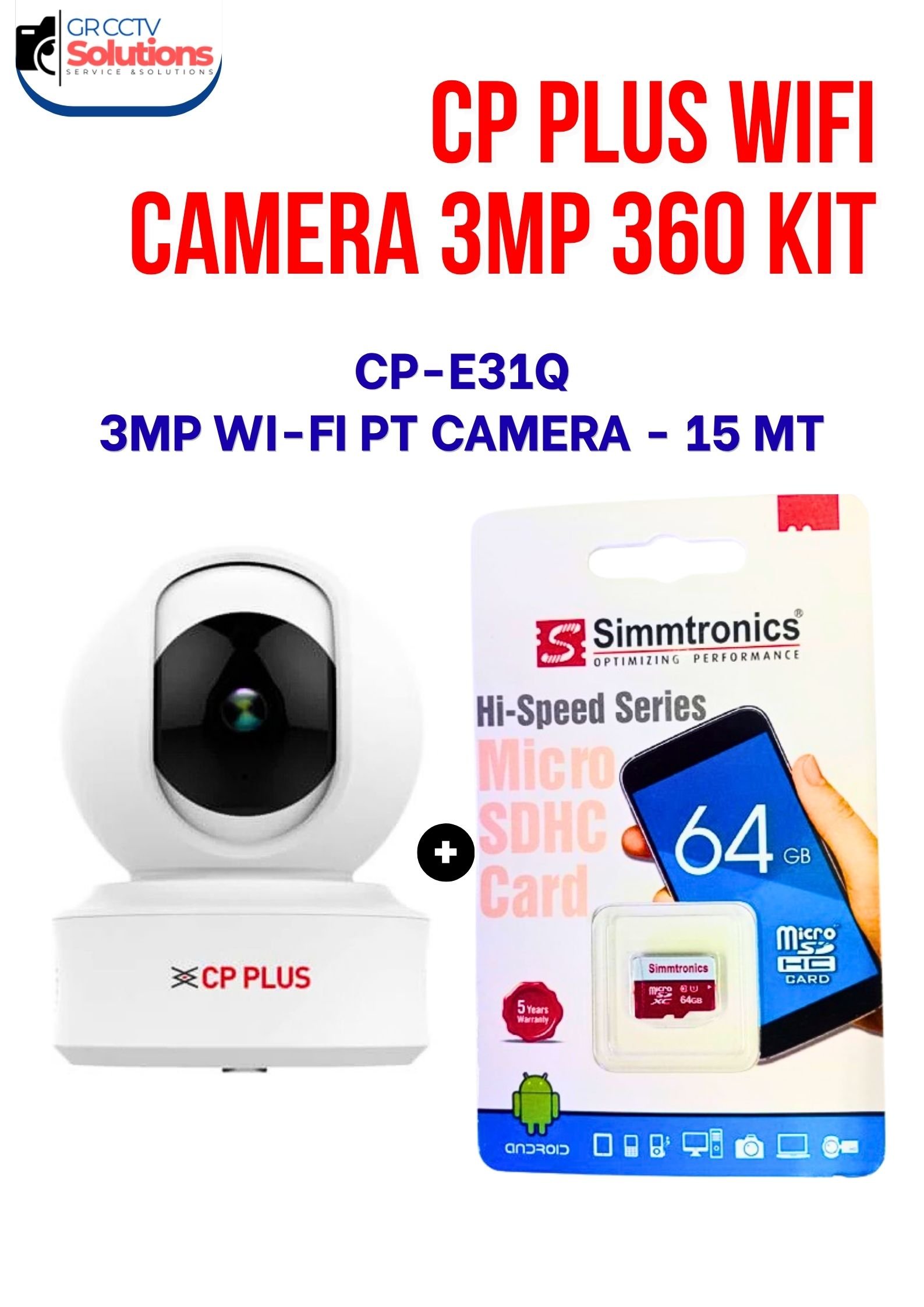 CP PLUS WIFI 3MP 360 CAMERA WITH 64GB SIM KIT � CAMERA'S KITT Price Ghaziabad